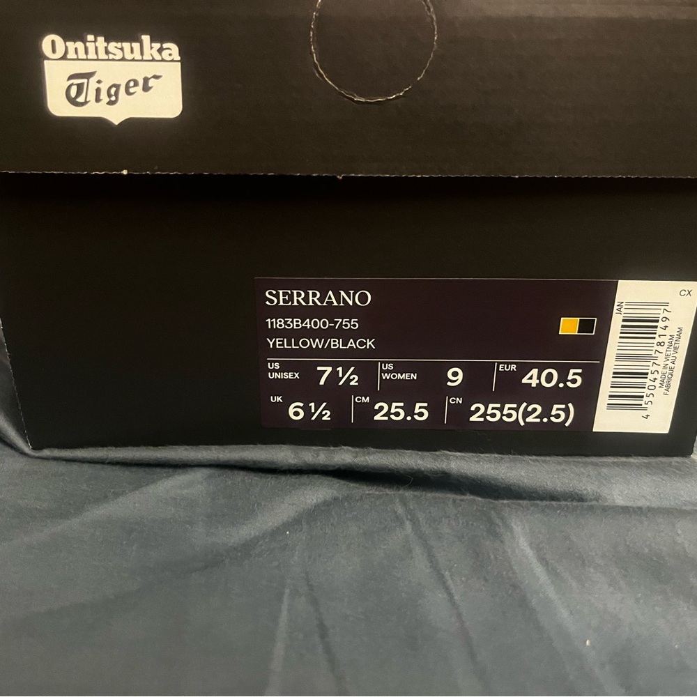 Onitsuka Tiger Serrano by Asics Womens/Men's Yellow/Black Sneakers NEW IN BOX - Picture 3 of 12